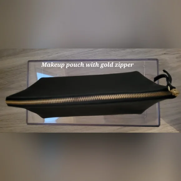 Portland Leather Goods Black Leather Tote Bag + Makeup Bag - Picture 11 of 16